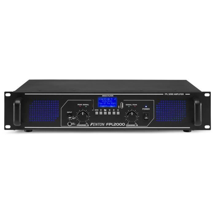Amplificateur - FENTON - FPL2000 - 2000W - Bluetooth - Lecteur MP3/USB/SD