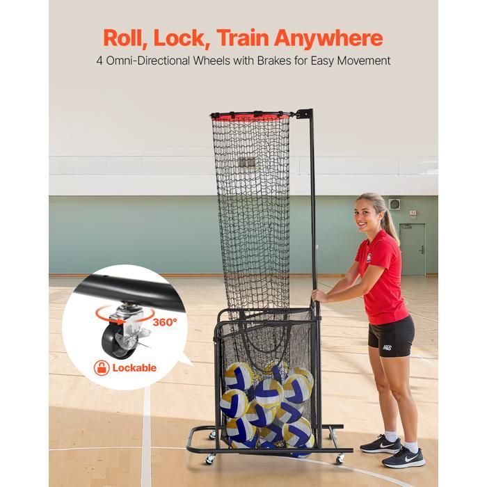 Red de voleibol portátil VEVOR - Equipo de entrenamiento de voleibol - Ángulo y altura ajustables - Incluye bolsa de transporte