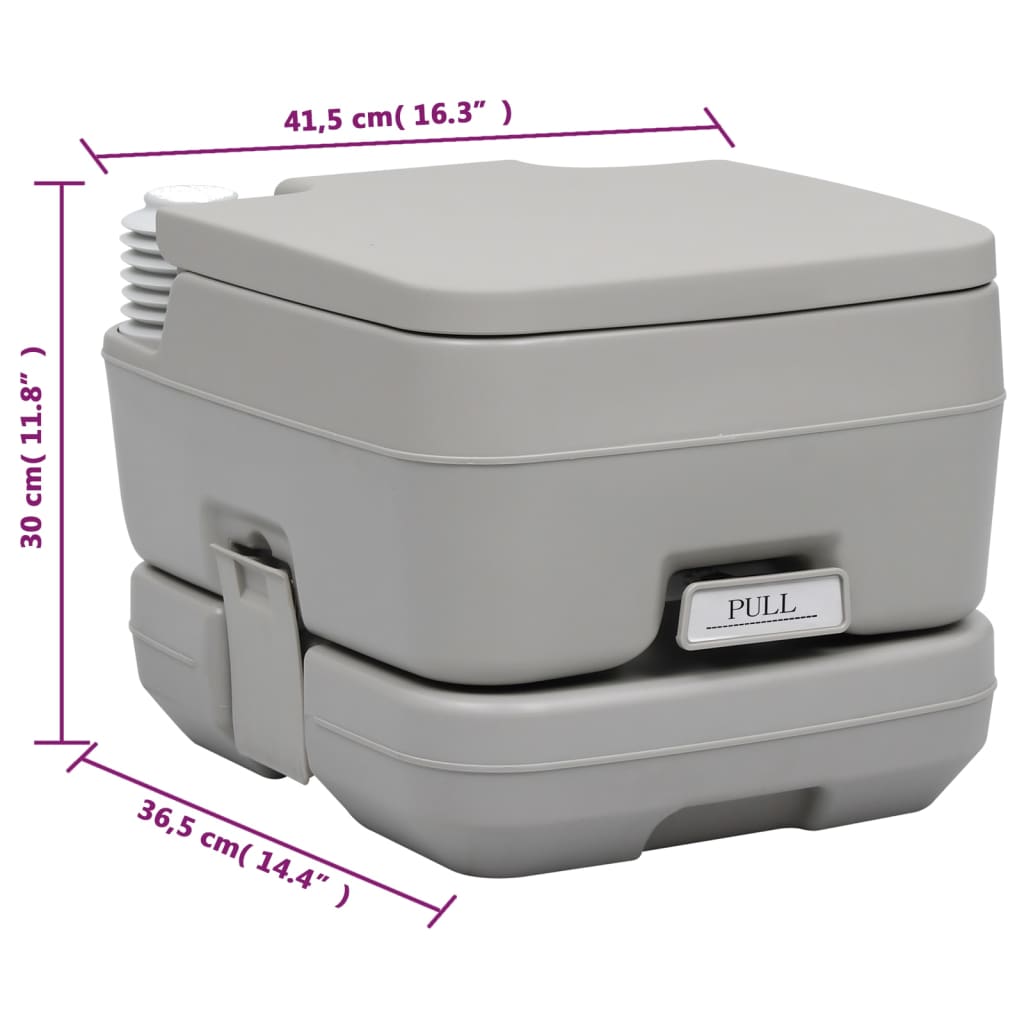  Ensemble de toilettes portables Vidaxl avec réservoir d'eau pour le camping 41,5 x 36,5 x 30 cm