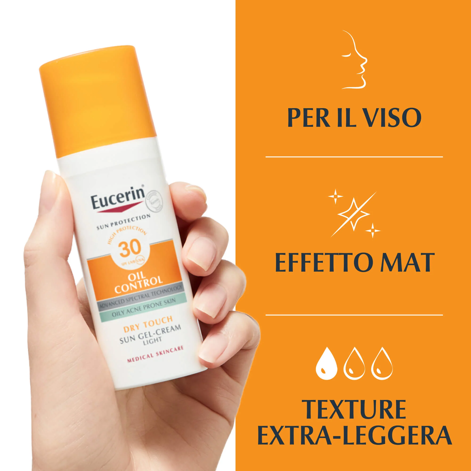 Sun Protection Oil Control Sun Face Gel-Creme Dry Touch SPF30 - Solare viso alta prot.