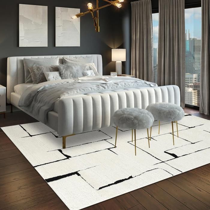 Tapis salon LYN9 BRINKI 160x230 cm Noir - Tapis Salon doux et soyeux