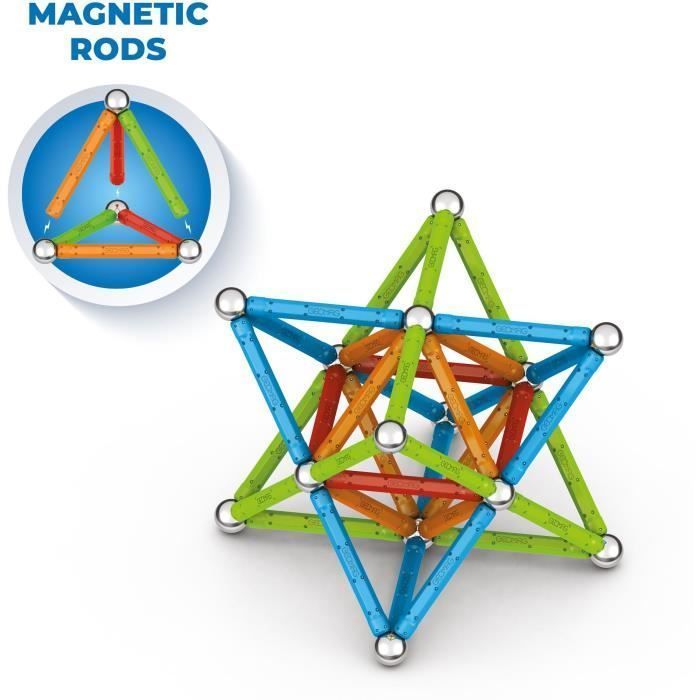 Jeu de construction magnétique - GEOMAG - Supercolor - 93 pièces - Magnétique - Dès 3 ans