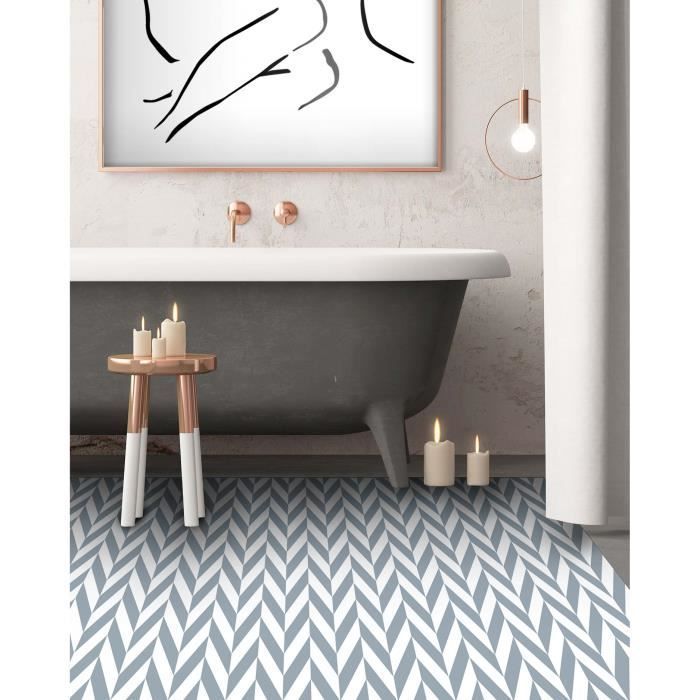Tapis Vinyle Panorama Épis de Blé Bleues 60x110 cm - Tapis pour Cuisine, Bureau et Salon en PVC