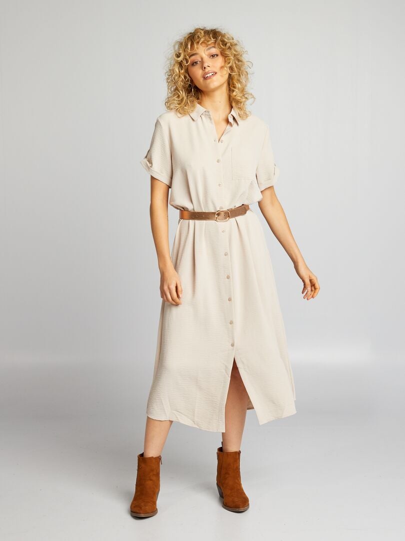 Vestido camisero 'JDY' - BEIGE