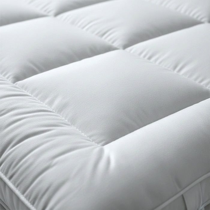 The White Stone Mattress Topper 90x190 cm, Padded with 500 g/m² Wadding | Breathable Microfiber Cover with Elasticated Corners