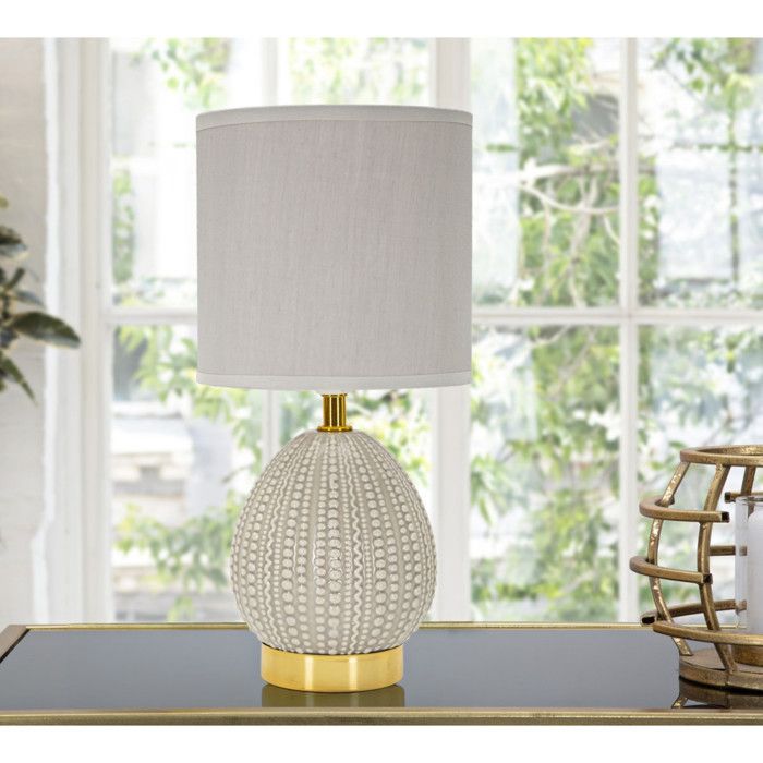 Lampe à poser en céramique et métal Flavi 15 x 30.5 cm gris
