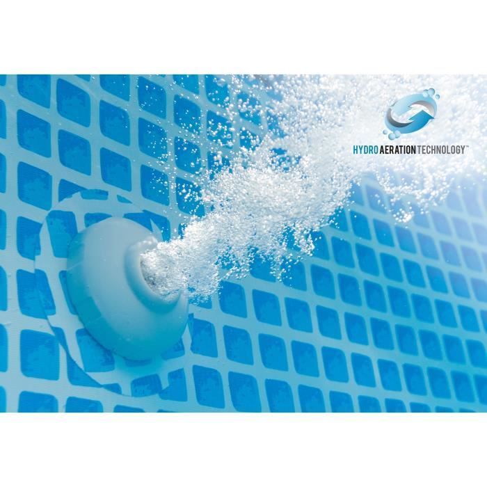 Kit de piscina tubular elevada Intex - Estructura Pris - 488 x 244 x 107 cm - Rectangular (Lona, alfombrilla para el suelo y escalera) - 26792NP