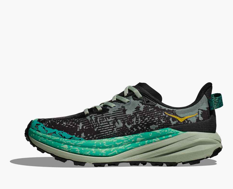 HOKA Speedgoat 6 Zwart / Aloë Vera