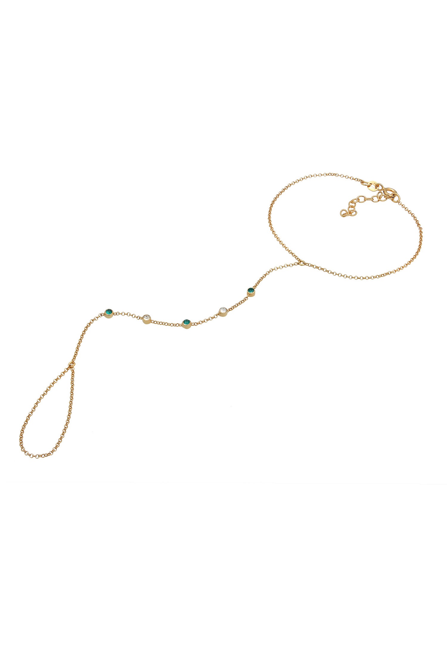 Elli Femmes chaîne à main accessoire étincelant avec cristaux en argent sterling 925 plaqué or
