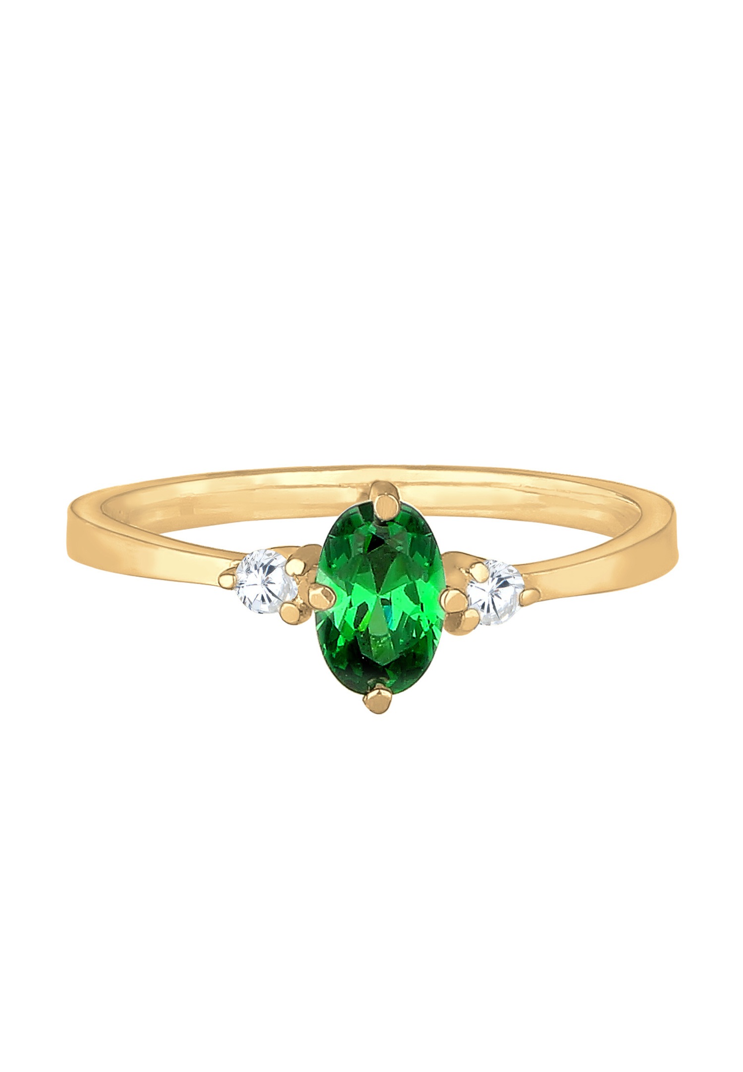 Elli Femmes Bande Élégant avec Cristaux de Zirconium Vert en Argent Sterling 925