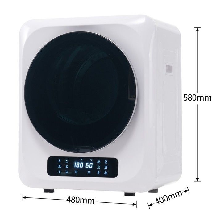 Sèche-linge gaz 3-4kg inox 850W 6 programmes - Filtration multi-étapes - Fixation murale,Blanc 48x40x58cm