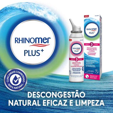 Rhinomer Natural Decongestion Spray Plus Strength 3 Hypertoninen merivesi Vahva vahvuus 125 ml 125 ml