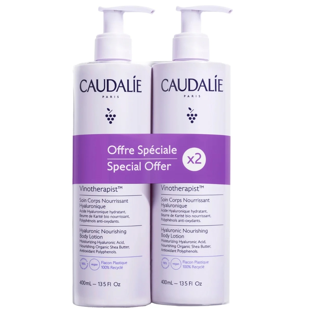 CAUDALIE Caudalie Duo Vinotherapist Voedende Lichaamsbehandeling - 400 ml Hydraterend en voedend
