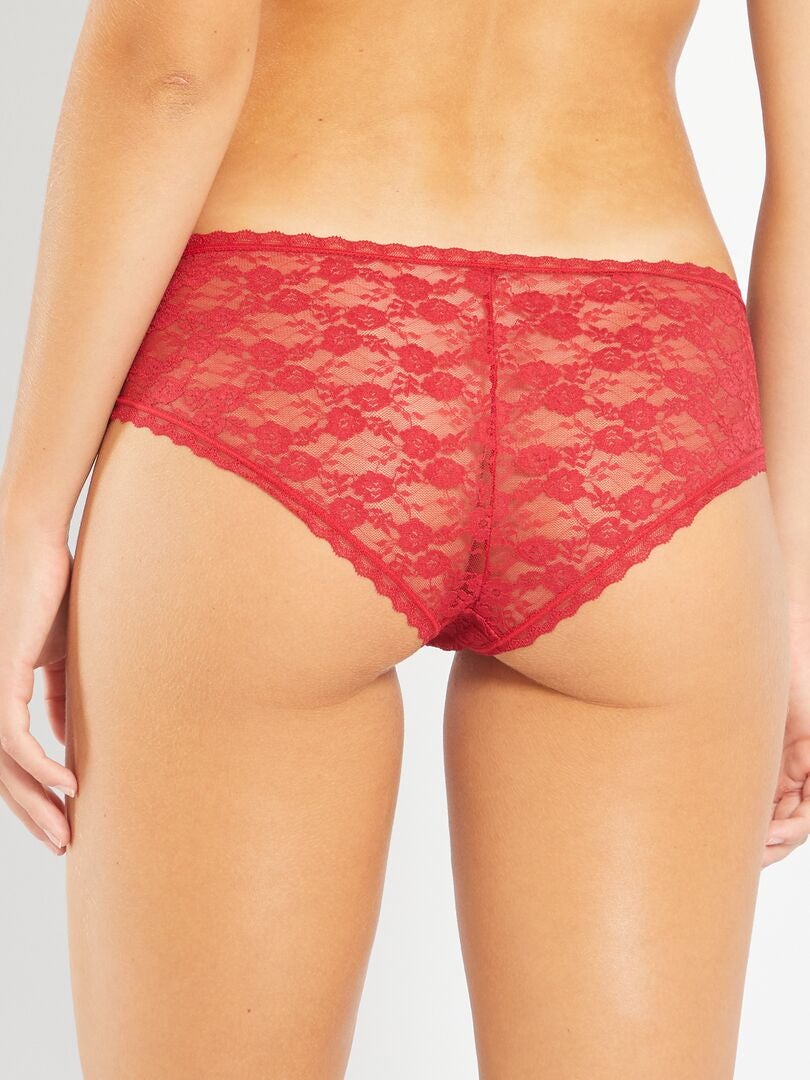 Set van 3 kanten slipjes - ROOD