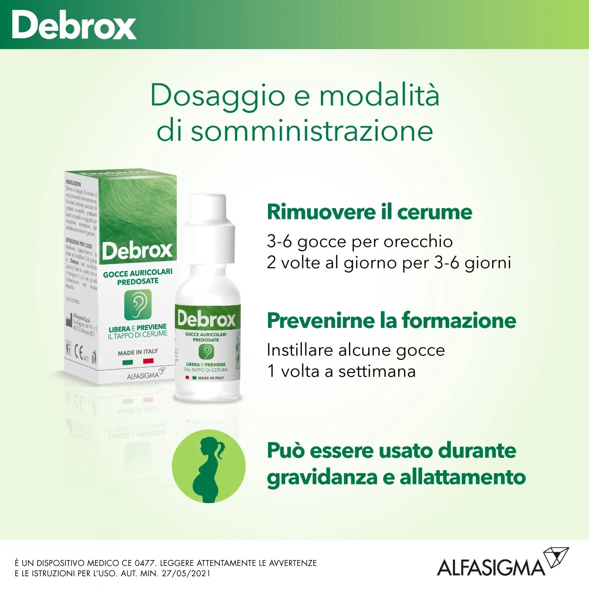 ALFASIGMA Debrox vordosierte Ohrentropfen 15 ml wirken gegen Ohrenschmalzverstopfung.