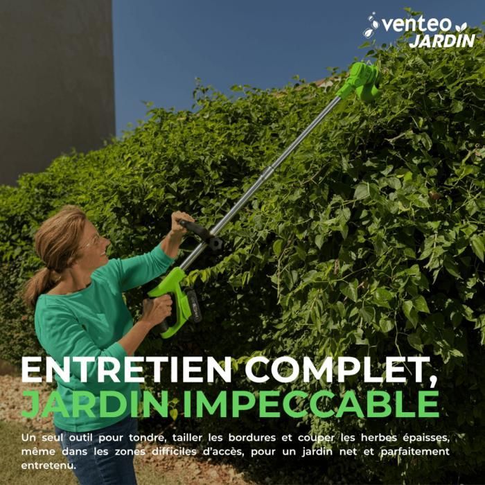 VENTEO - Multiherramienta eléctrica inalámbrica | Cortacésped compacto y recortador de setos a batería | Bordeadora de jardín para exteriores