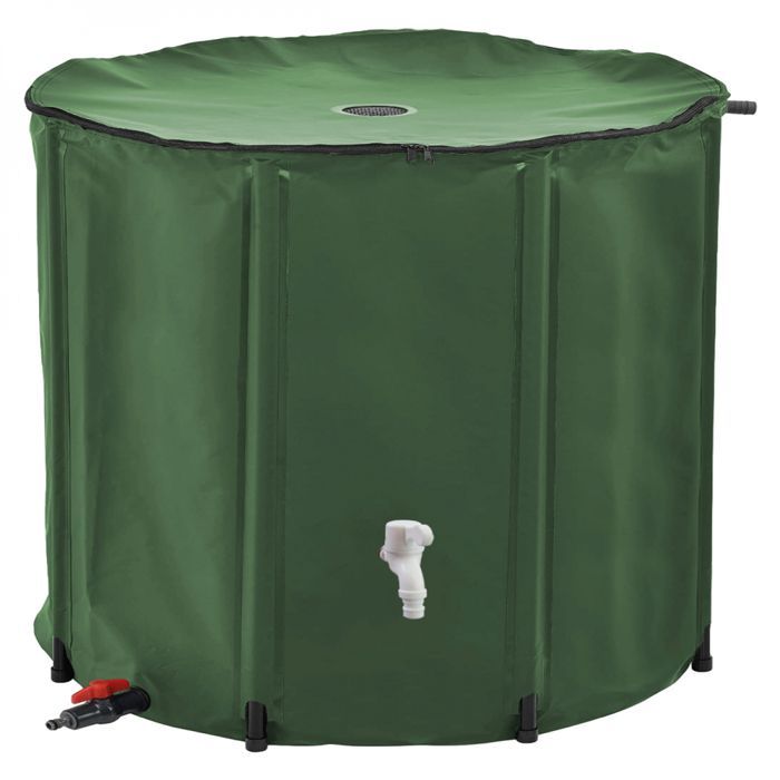 Depósito flexible y plegable para la recogida de agua de lluvia - 1000 L - Verde - Linxor