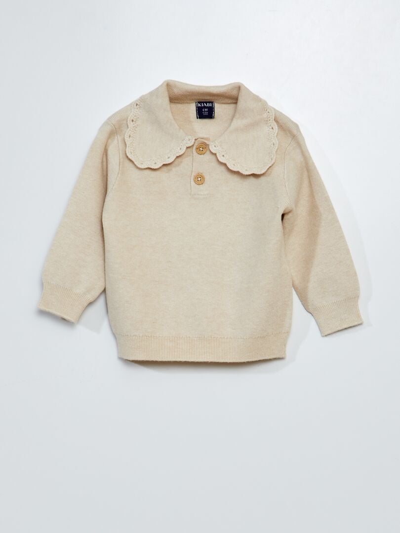 3-delige set: trui, broek en sokken - BEIGE