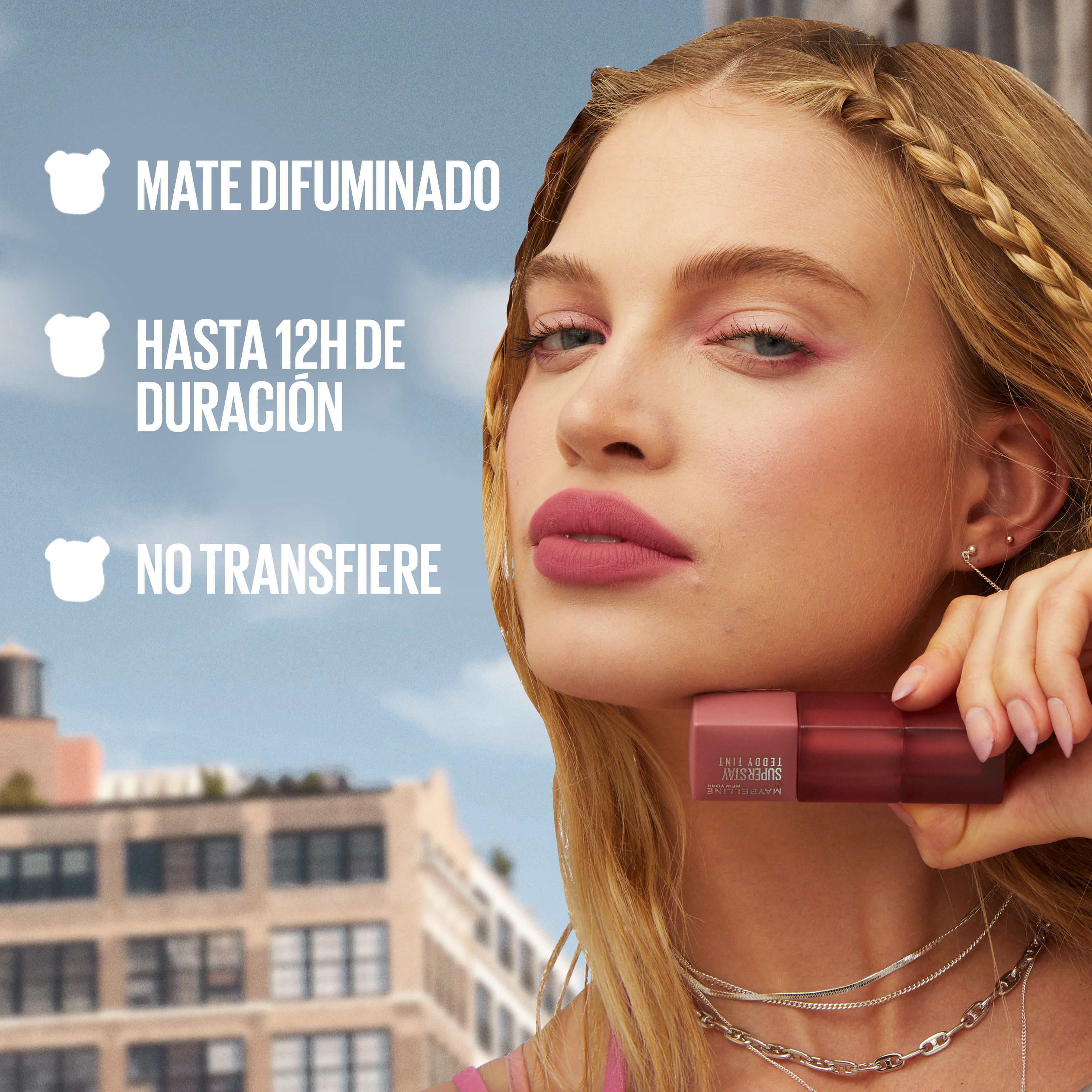 „Super Stay Teddy Tint“ skysti lūpų dažai Skysti lūpų dažai