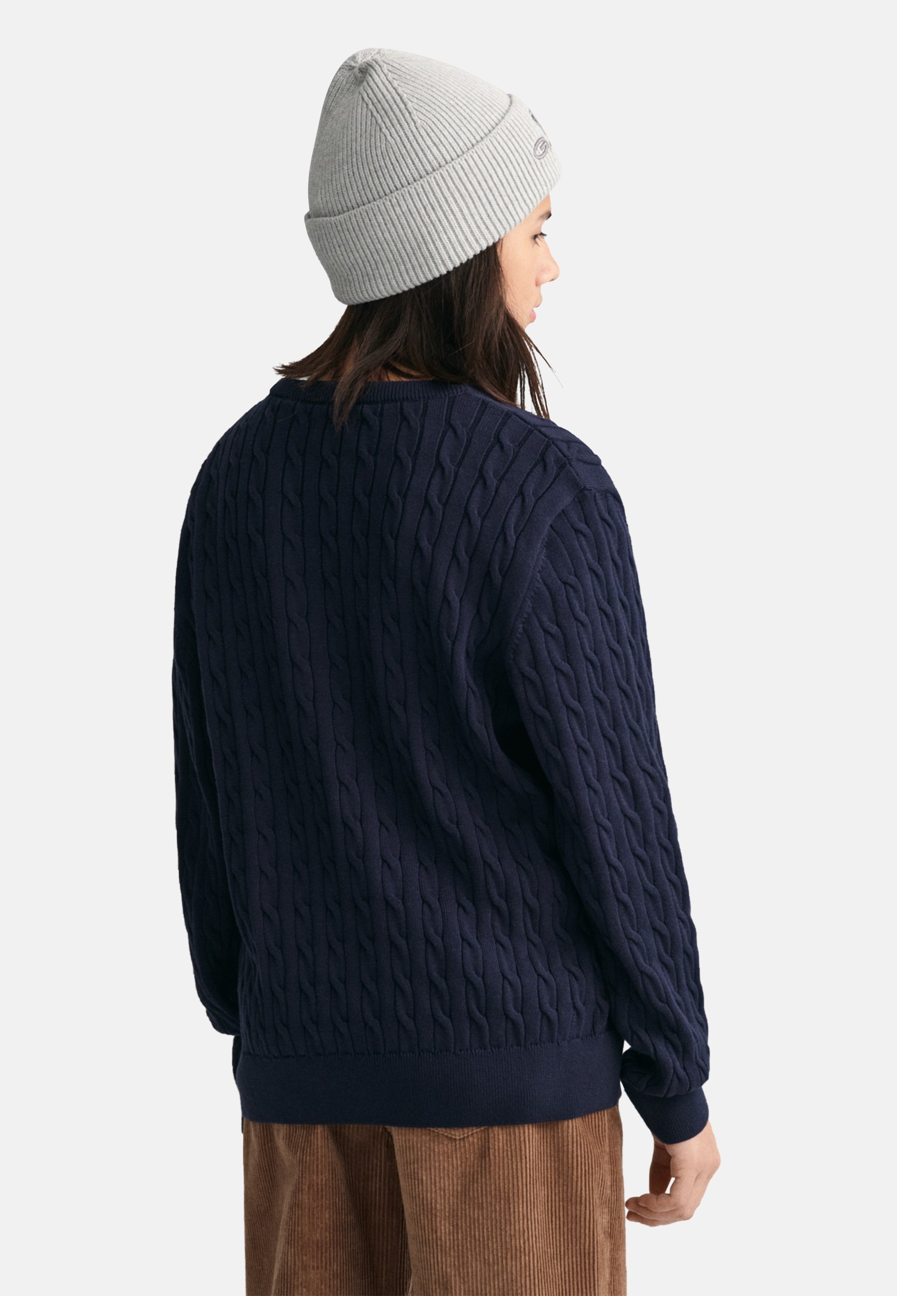 Pull GANT SHIELD CABLE C NECK - bleu soir