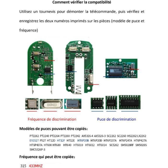 Télécommande Universelle - Timesquare - 4 Canaux - Fréquence 433.92 MHz - Clonage Facile - 2pcs