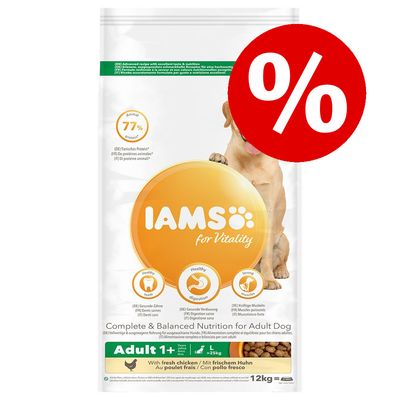 12 kg IAMS for Vitality droog hondenvoer - 7% korting!*