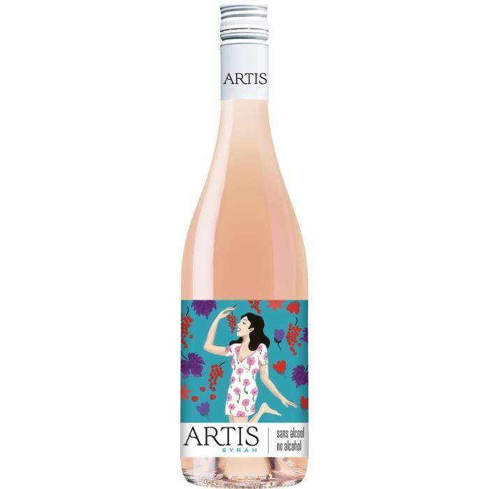 Artis Syrah - Boisson sans alcool à base de vin rosé - 75cl