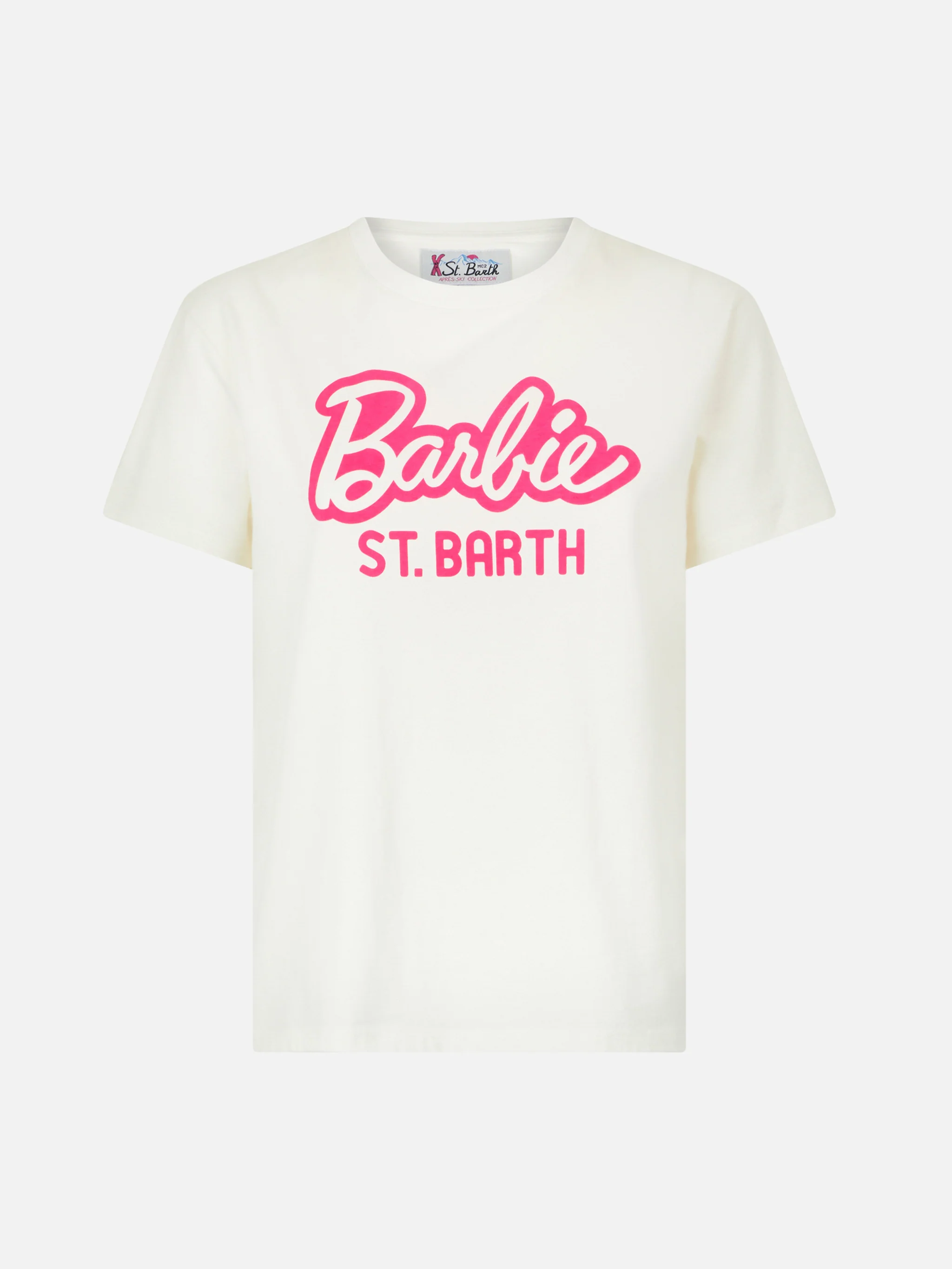 Dames T-shirt van zwaar katoen met Barbie St. Barth-print | EDIZI