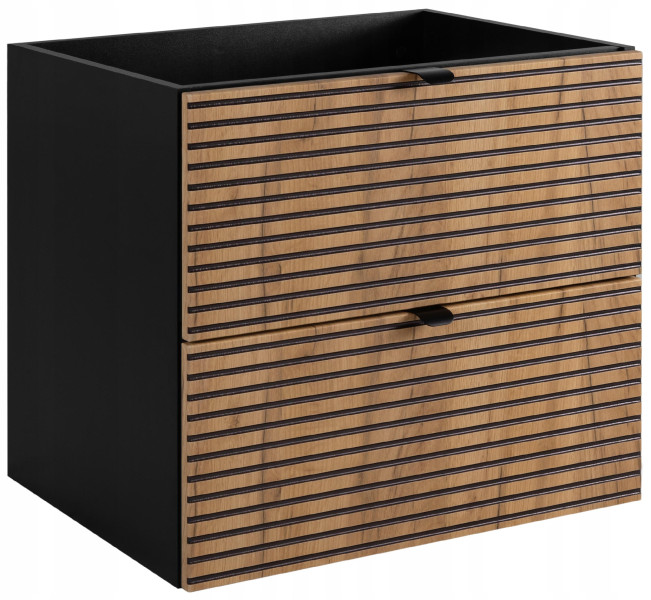 LOFT Szafka łazienkowa 60 czarna/dąb craft złoty