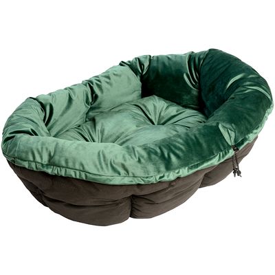 Capa de sofá Ferplast em veludo verde para cesta de cachorro Siesta Deluxe