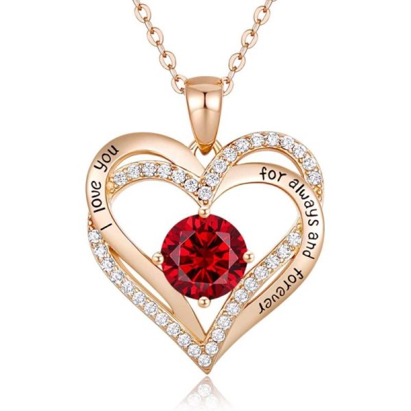Naszyjnik Forever Love Heart dla kobiet, srebro próby 925, różowe złoto