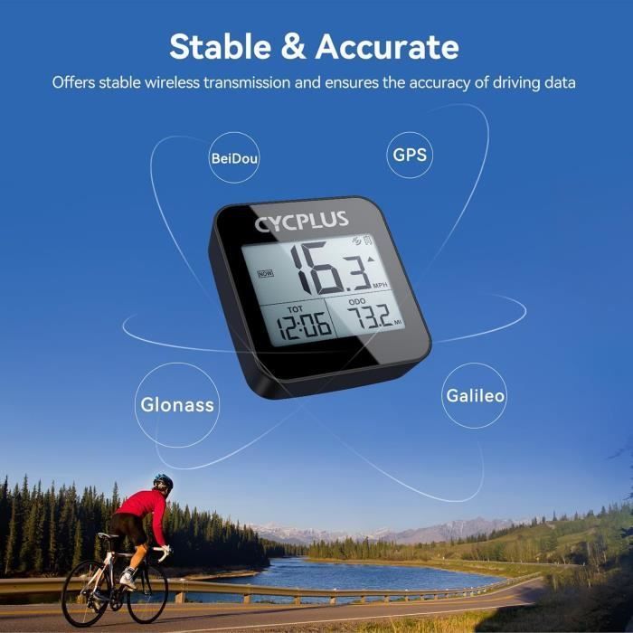 GPS Bike Computer - CYCPLUS - G1 - IPX6 Waterproof - Speed, Distance, Time