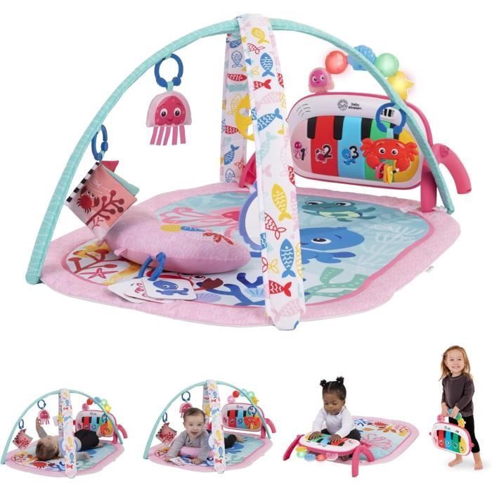 BABY EINSTEIN 4-in-1 Baby Girl Activity Mat - Kickin' Tunes - Piano Toy, Sensory Arch, Multilingual