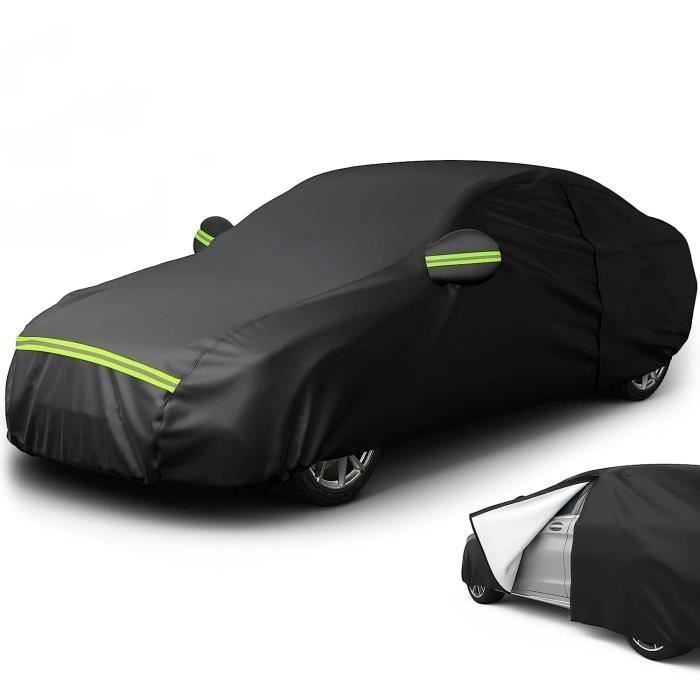 Funda para coche de tela Oxford gruesa, protección solar, contra la lluvia y la nieve, tela Oxford antienvejecimiento, color negro, 485 x 140 x 120 cm.