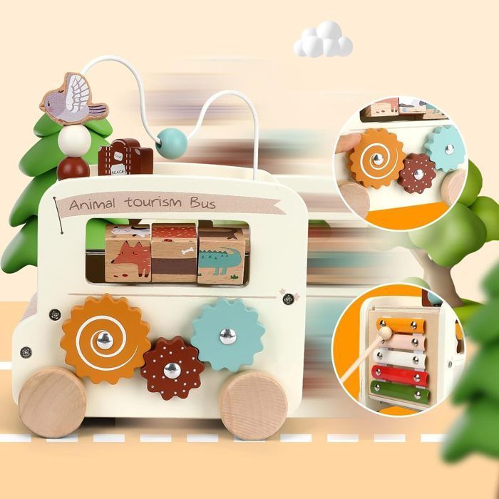Jouet Montessori - Cube d’Activités 8 en 1 - Éveil Intellectuel - Motricité Fine - Multicolore