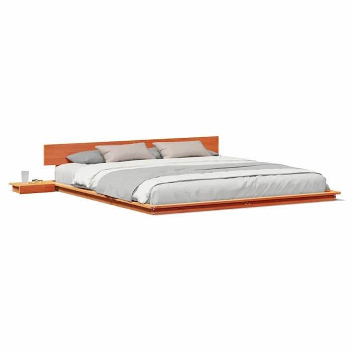 Cama doble CHIC para adultos - Estructura de cama de 200 x 200 cm, color marrón, madera #Sara83776