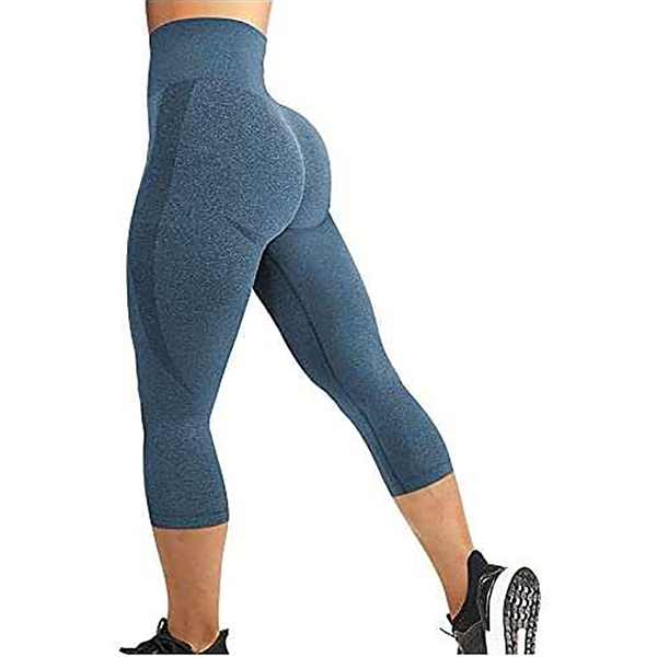 Leggings de sport taille haute sans coutures pour femme, effet contour sourire, pantalon de yoga : Sports et loisirs de plein air