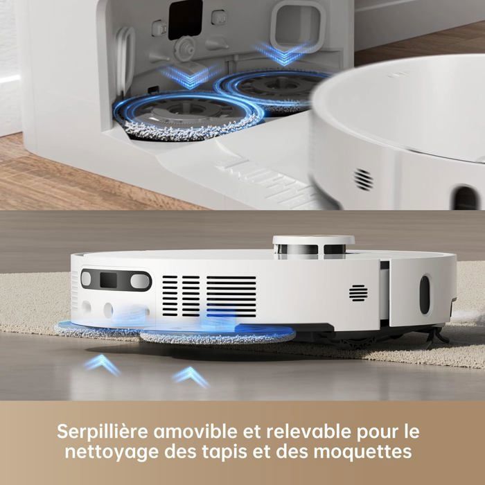 Robot aspirapolvere e lavapavimenti Dreame X40 Ultra Complete, bianco, aspirazione 12kPa, con panno lavapavimenti rimovibile e sollevabile, MopExtend