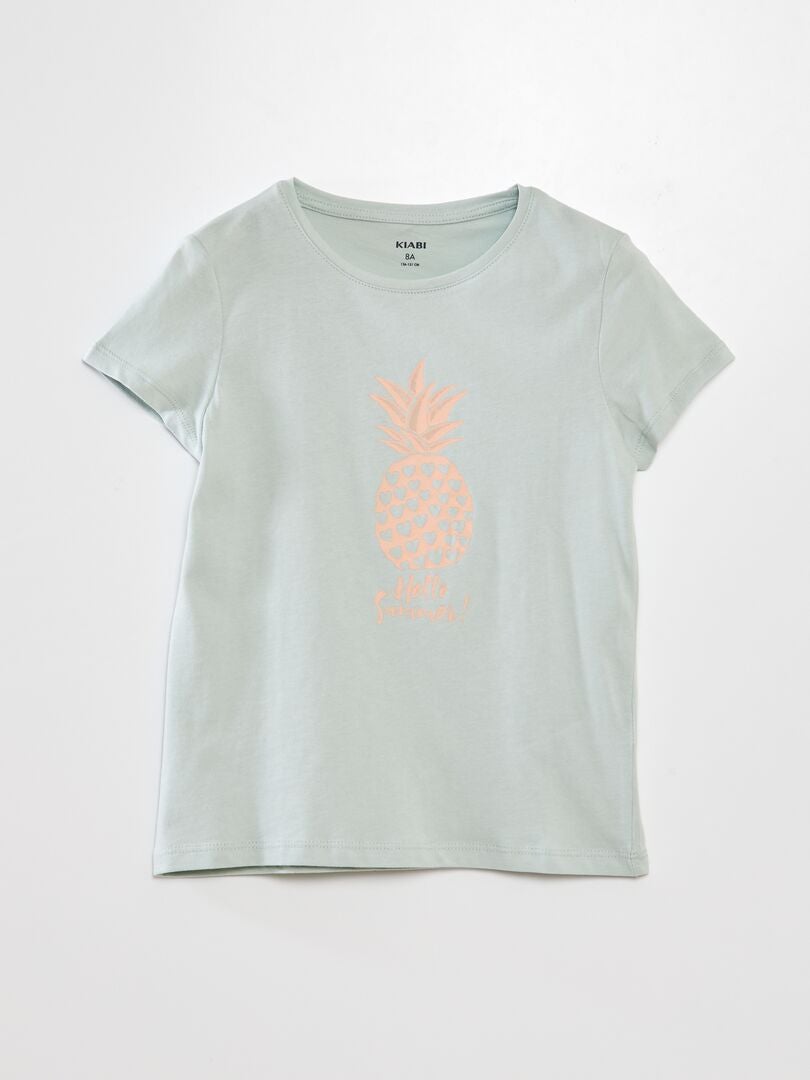 Camiseta estampada de manga corta - AZUL