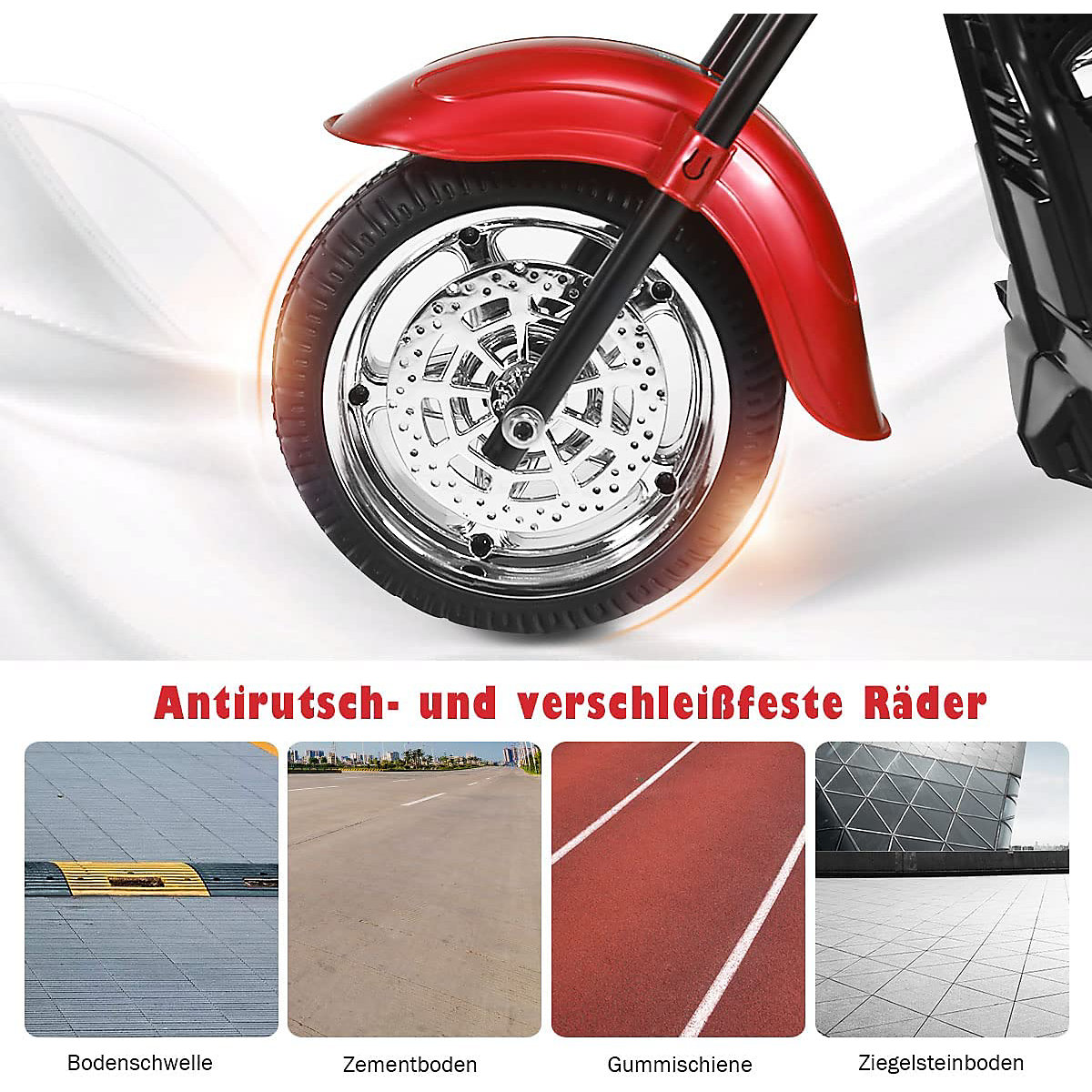 Motocykl, tříkolový, vhodný pro věk 3 a více let, červený
