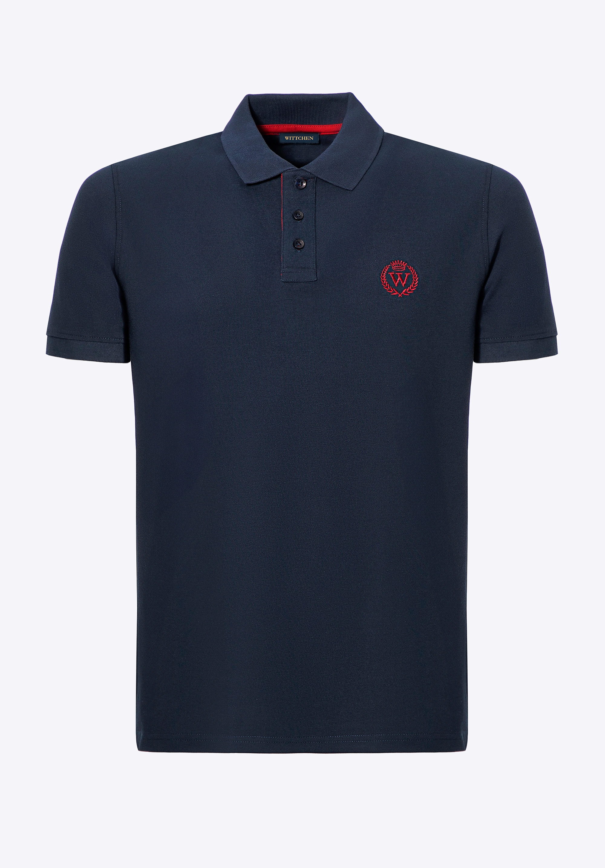 Koszulka polo męska bawełniana z kolorowym logo granatowa