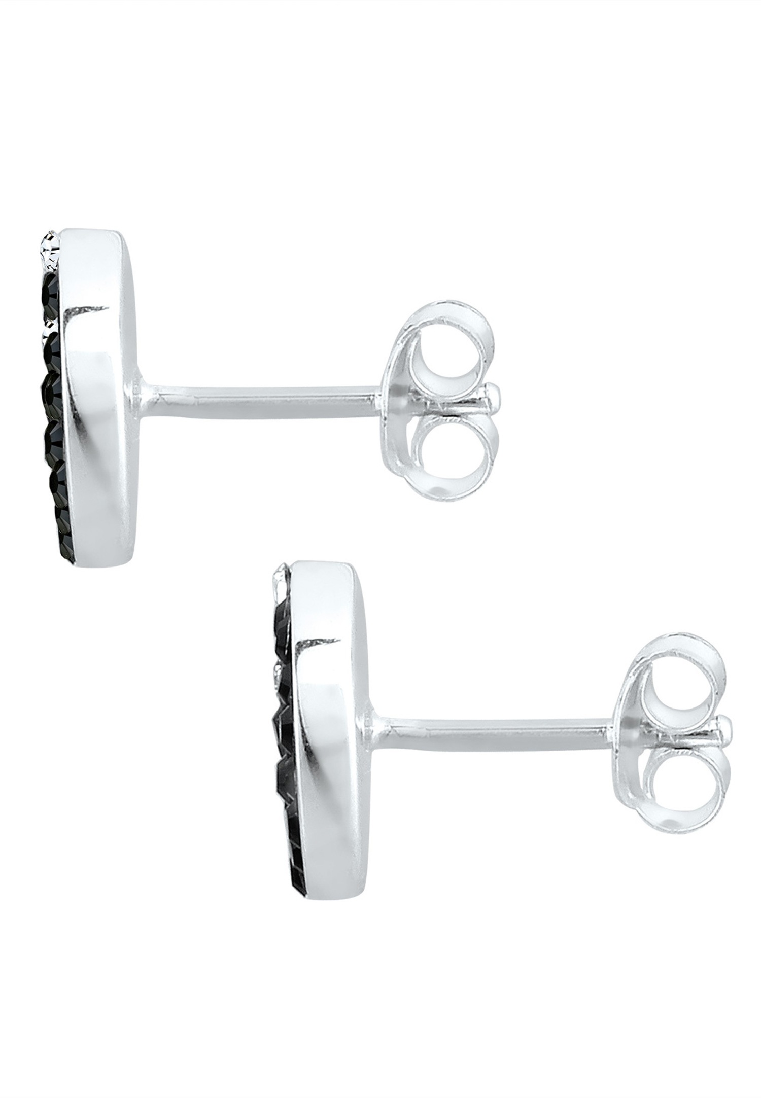 Elli Femmes clous d'oreilles symbole Yin et Yang tendance avec cristaux en argent sterling 925