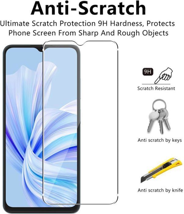 Capa para Blackview Wave 8C/Wave 8/Oscal Flat 2 + [2 peças] Película de vidro temperado, [À prova de choque] Capa protetora transparente de silicone