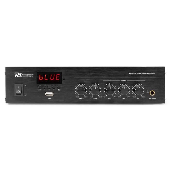 Amplifier - POWER DYNAMICS - PDM45 - 100V - 45W - Bluetooth, MP3, USB, AUX, remote control