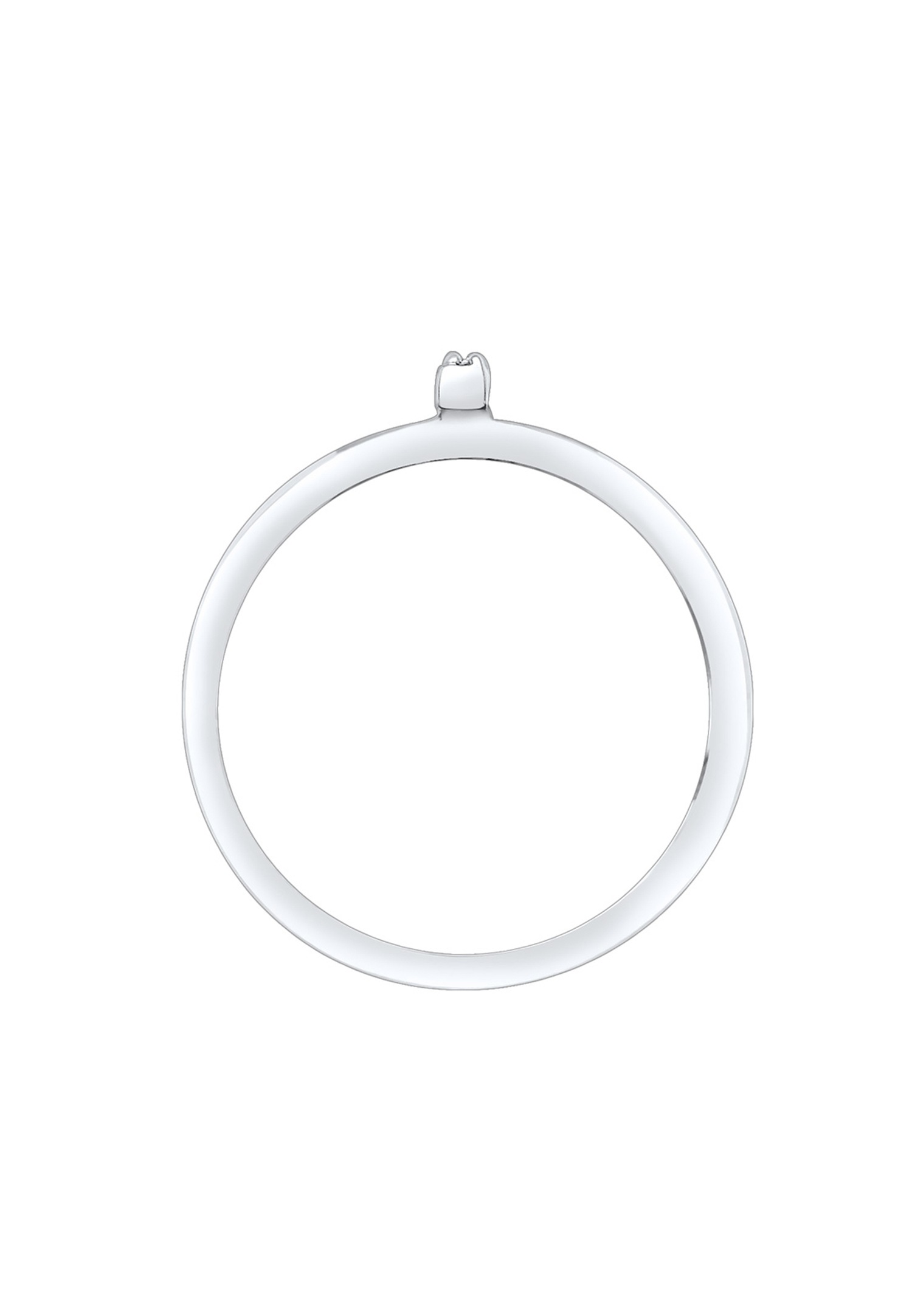 Elli Géo Minimal Filigree Bague Femme (925/1000) Argent Cristal