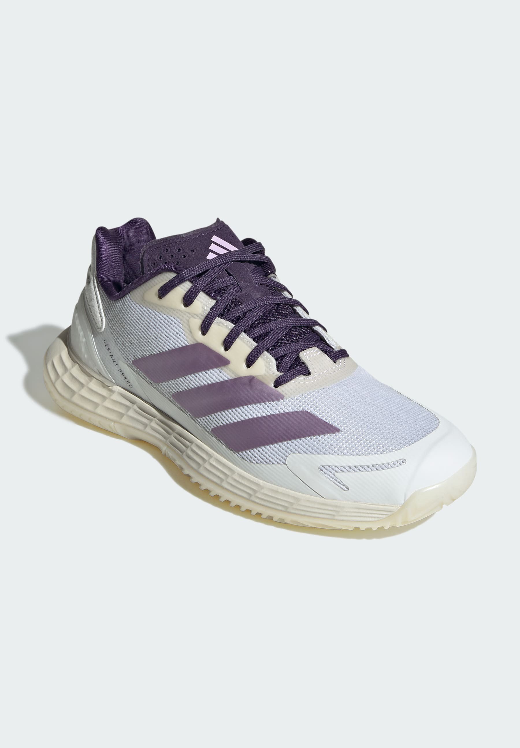 adidas Performance DEFIANT SPEED - Chaussures de tennis multicourts - blanc nuage, prune poudrée, prune aurore