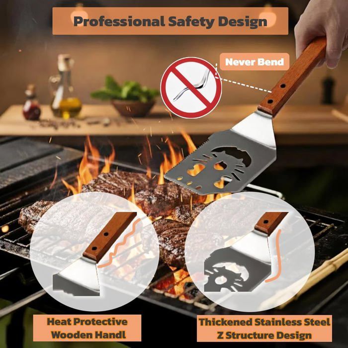 kit Barbecue ustensiles Multifonctions 2 pièces - spatule Barbecue et Barbecue fourchettes,Accessoires Barbecue créatifs,Cadeau