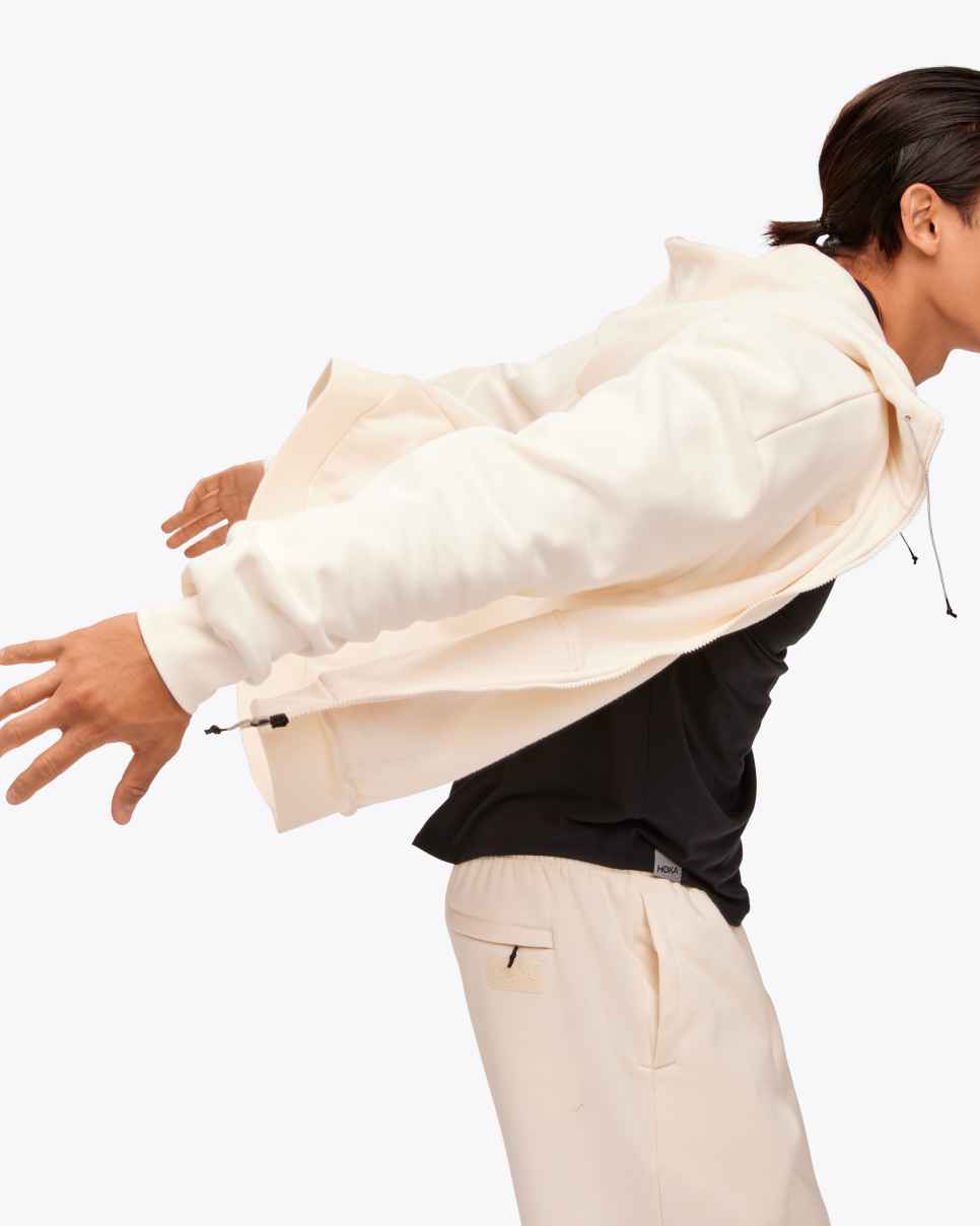 HOKA HOKA Essential Full Zip Hoodie Eggnog