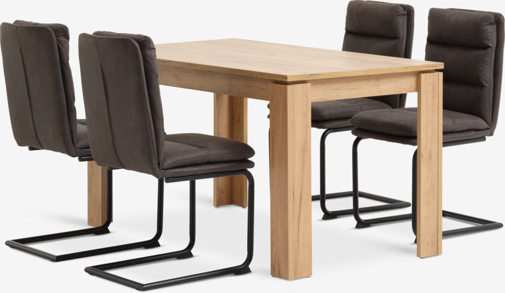 LINTRUP ULSTRUP LINTRUP L140 hrastov stol 4 ULSTRUP stolica antracit siva