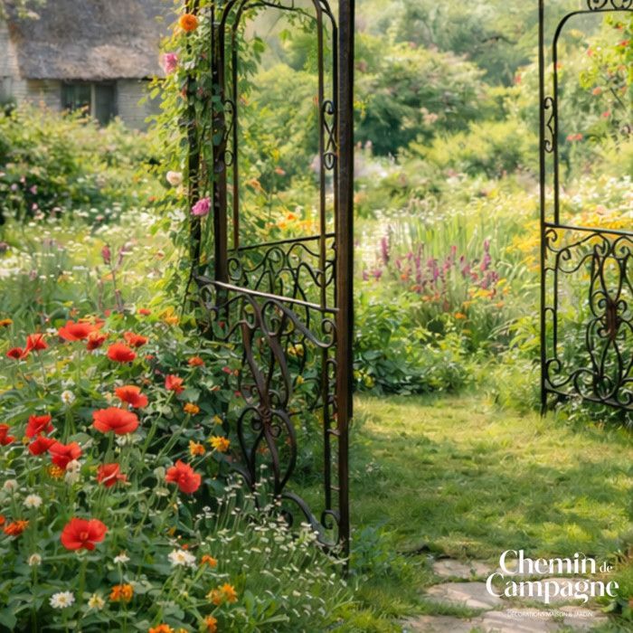 Gazebo/pergola/chiosco/riparo da giardino in ferro marrone, Ø208 x Ht.314 cm